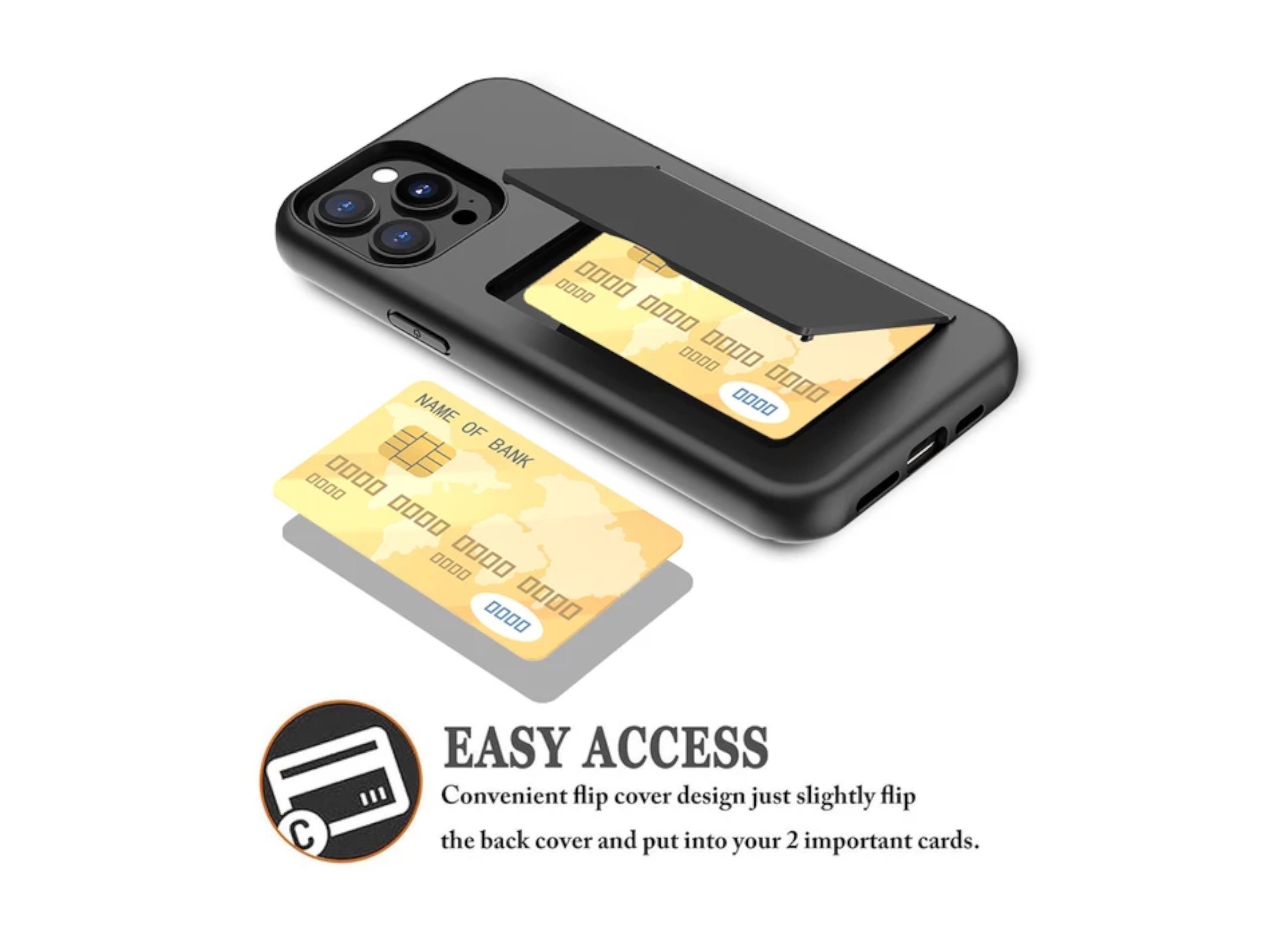 Premium iPhone Card Holder Case Securely Holds 3-4 Cards - Etsy New Zealand