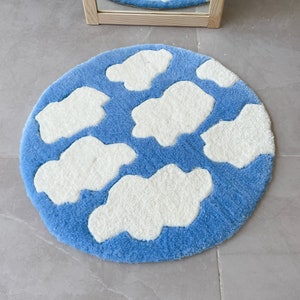 MOLLY Art Mat, Blue Vinyl Kids/baby Floor Mat, Cloud Design, Waterproof  Floor Mat, Vinyl Area Rug, Home Ideas, Nursery, Playroom 