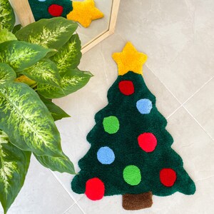 Christmas Tree Rug, Cute Tufted Rug, Custom Handmade Rug, Christmas ...