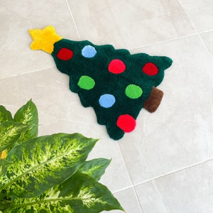 Christmas Tree Rug, Cute Tufted Rug, Custom Handmade Rug, Christmas ...