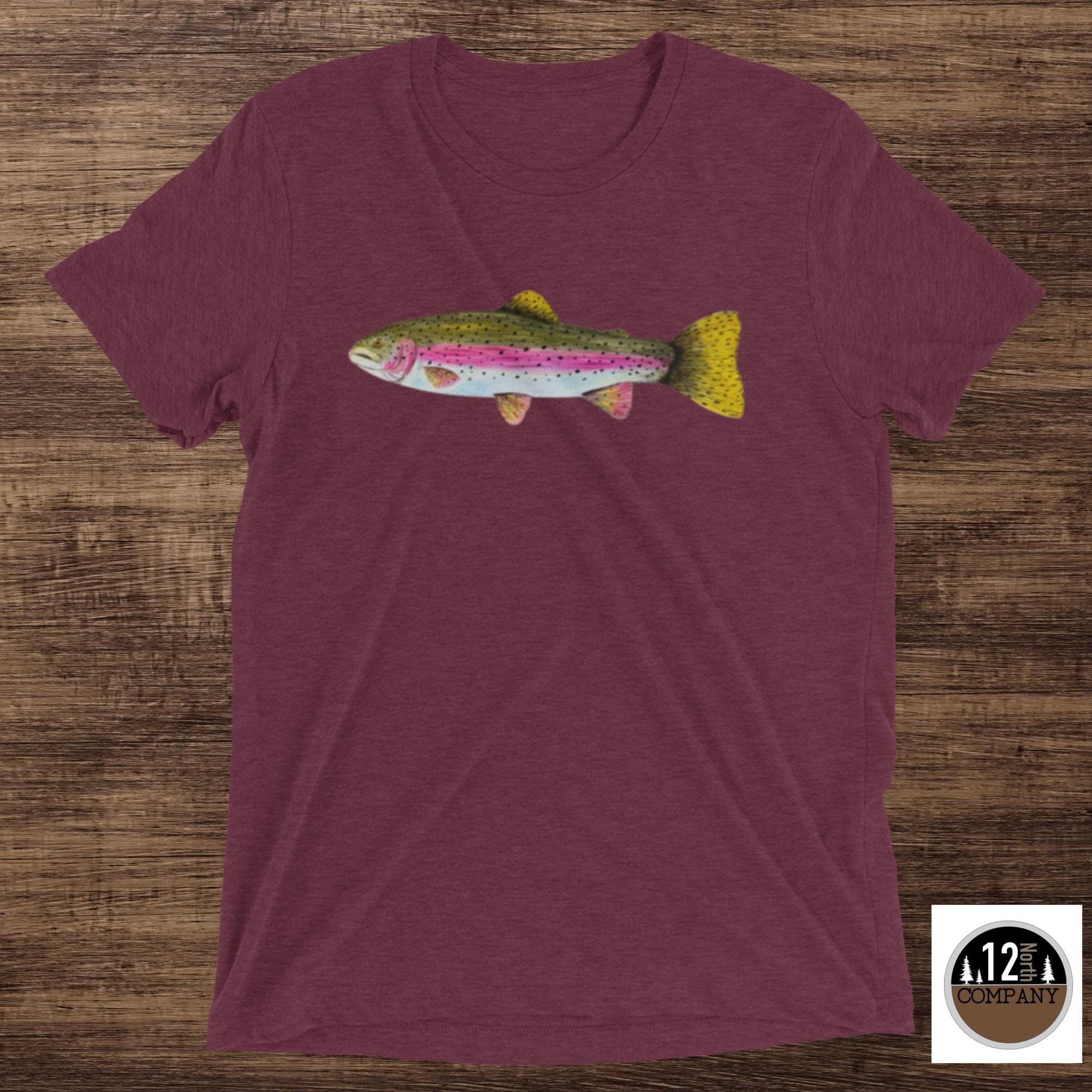 Fishing T-shirt, Rainbow Trout Tee, Fly Fishing Shirt, Freshwater