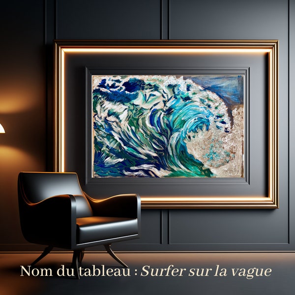 Peinture apaisante sur toile sans cadre La Vague