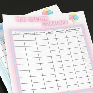 Ice Cream Tasting | Ice Cream Scorecard | Ice Cream Birthday Theme |  Kids Birthday Party | Ice Cream Social | Printable | Party Favors