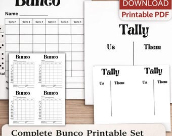 Folhas de Pontuação Bunco com Contagem | 3 tamanhos | DOWNLOAD IMEDIATO | Contagem Bunco | Folhas de Pontuação Bunco Simples | 4 Folhas Bunco por Página