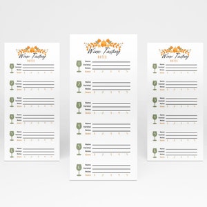 Fall Wine Tasting Scorecard | Wine Tasting Party | Printable | Autumn Wine Tasting | Wine Tasting Printable | Blind Wine Tasting Scoresheet