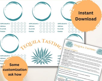 Tequila Tasting Mat | Tequila Party | Blind Tequila Tasting | INSTANT DOWNLOAD | Cinco de Mayo | Bachelor Party | Retirement | Scorecard |