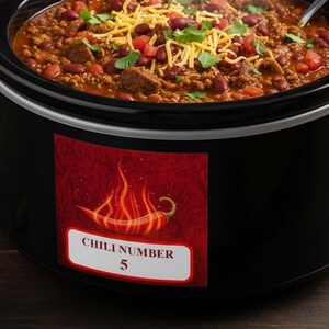 Chili Cook-Off Pot Number Labels | Printable Competition Kit (Digital Download)