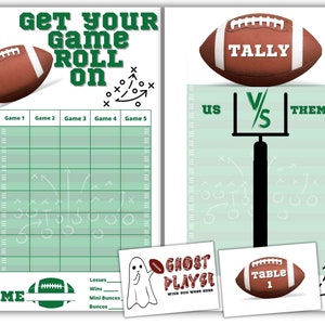 Football Bunco | Imprimable | Carte de pointage Bunco | Février Bunco| Atterrissage Bunco | Bunco imprimable | Game Day Bunco | Téléchargement instantané