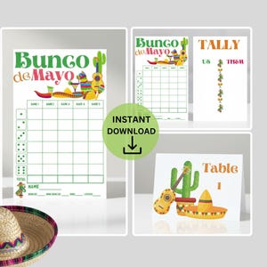 Cinco de Mayo Bunco | INSTANT DOWNLOAD | Bunco Score Card | May Bunco | Fiesta Bunco | Bunco Printable | Bunco Babes | Bunco Kit