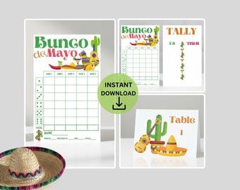 Cinco de Mayo Bunco | INSTANT DOWNLOAD | Bunco Score Card | May Bunco | Fiesta Bunco | Bunco Printable | Bunco Babes | Bunco Kit