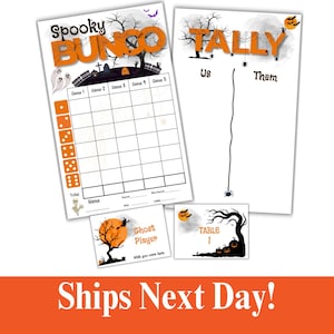 Halloween Bunco | Bunco Score Card | Bunco Tally Sheets | Printed Bunco Sheets | Free Shipping | Spooky October Bunco | Fall Bunco Night |