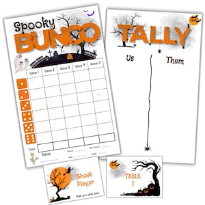 Cartes de pointage Halloween Bunco | Imprimable | Octobre Bunco | Bunco effrayant | Bunco imprimable | Feuilles de match Bunco | Téléchargement instantané