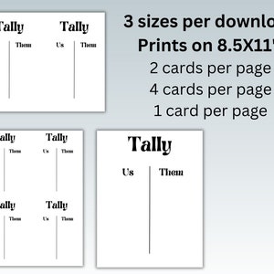 Bunco Score Sheets With Tally | 3 Sizes | INSTANT DOWNLOAD | Bunco ...