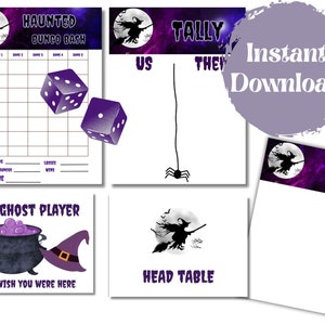 Feuilles de pointage et cartes de pointage Halloween Bunco | Cartes de pointage Bunco imprimables | Draps Bunco Night d&#39;octobre