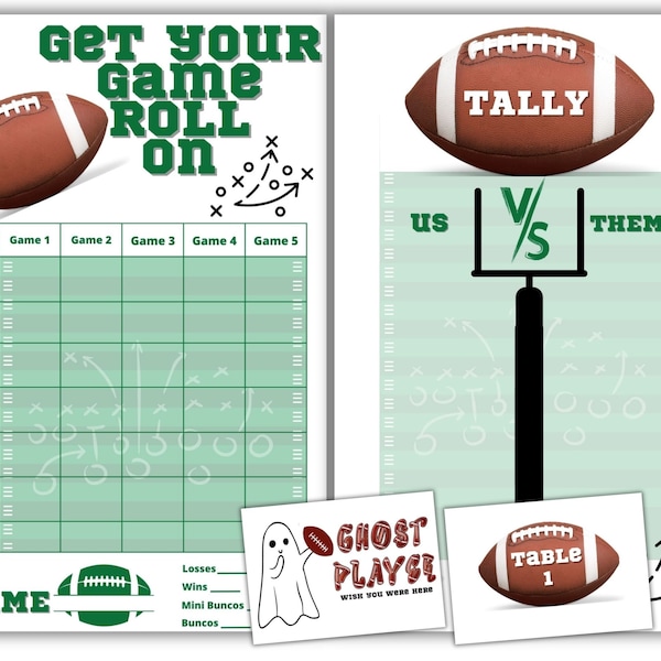 Football Bunco | Printable | Bunco Score Card | February Bunco| Touchdown Bunco | Printable Bunco | Game Day Bunco | Instant Download