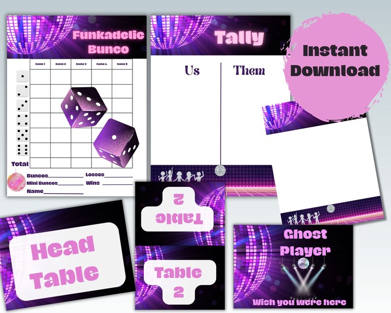 Disco Bunco Bundle Bunco Score Sheet Girls Night INSTANT Etsy Disco Bunco Bundle Bunco Score Sheet Girls Night INSTANT Etsy