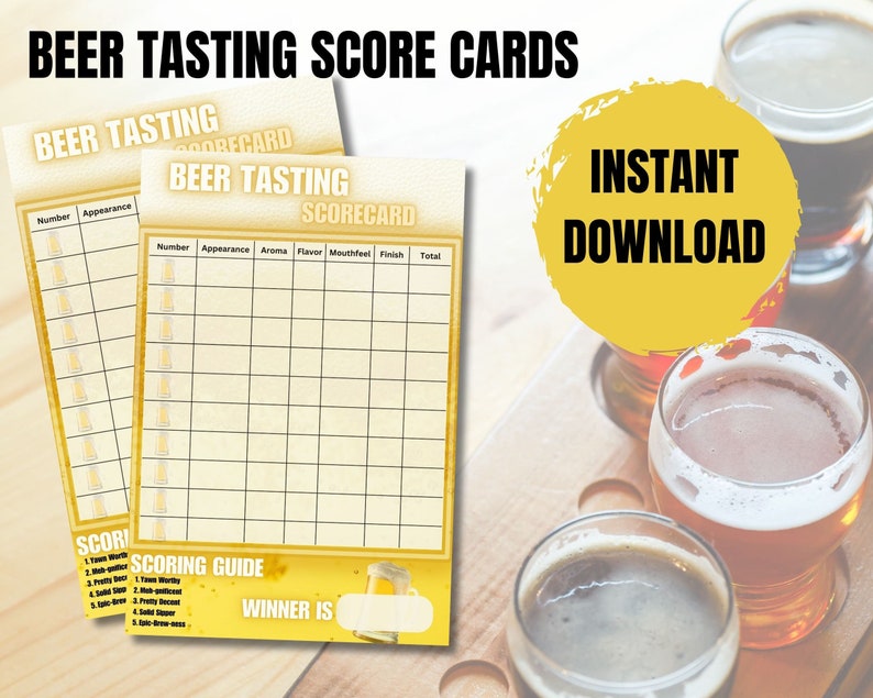 Beer Tasting Scorecard Printable Beer Flight Voting Card for - Etsy
