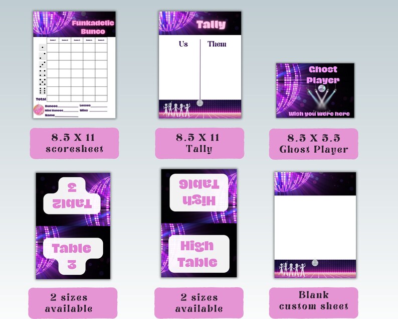 disco-bunco-bundle-bunco-score-sheet-girls-night-instant-etsy