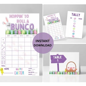 Wielkanocny Bunco | NATYCHMIASTOWE POBIERANIE | Karta wyników Bunco | Kwietniowy Bunco | Wielkanocny Bunco | Bunco do druku | Bunco Babes | Zestaw Bunco