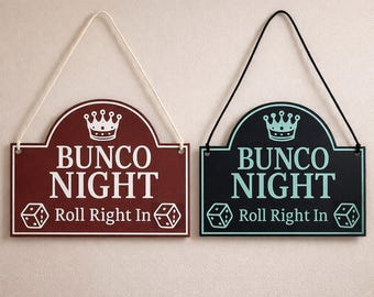 Bunco Night Door Sign Bunco Decor Girls Night Dice Game Prize Bunco Queen Accessories Holiday Bunco Gift