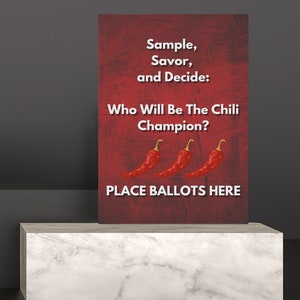 Chili Cook off | Ballot Voting Sign | Cook Off Judging Ballot Sign | Printable | Cooking Competition | Cook-off Competition Sign | BBQ Party