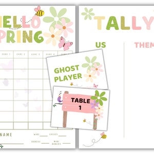 Bunco de primavera, DOWNLOAD INSTANTÂNEO, Cartão de pontuação Bunco, Bunco de abril e maio, Bunco de flores, Pacote Bunco, Bunco Babes, Kit Bunco, Imprimível