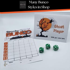 Halloween Bunco Printable Bunco Score Card October Bunco Spooky Bunco ...
