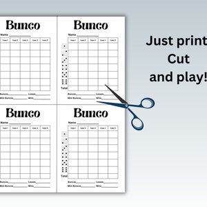 Bunco Score Sheets With Tally | 3 Sizes | INSTANT DOWNLOAD | Bunco ...
