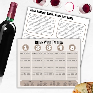 Wine Tasting Printable | INSTANT DOWNLOAD | Wine Tasting Score Card | Wine Tasting Party | Blind Wine Tasting | Wine 101 | Bridal Party