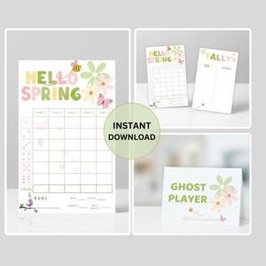 Spring Bunco, INSTANT DOWNLOAD, Bunco Score Card, April May Bunco, Flower Bunco, Bunco Bundle, Bunco Babes, Bunco Kit, Printable