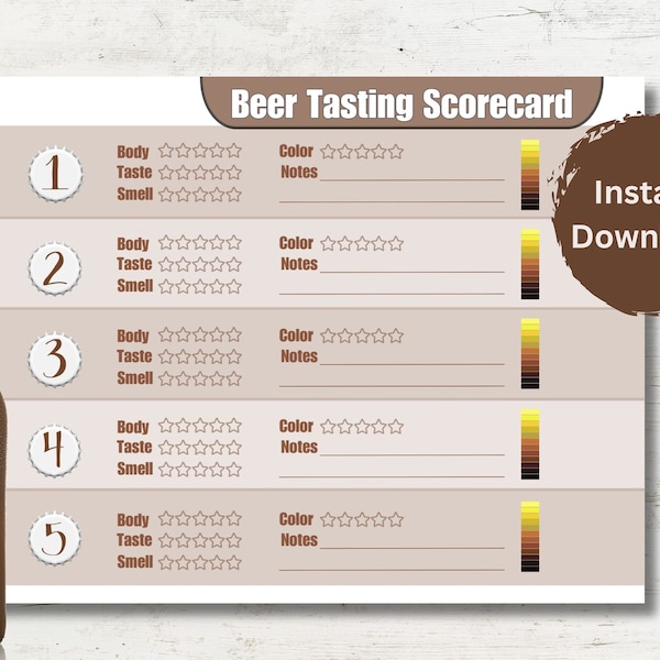 Beer Flight Cards Etsy