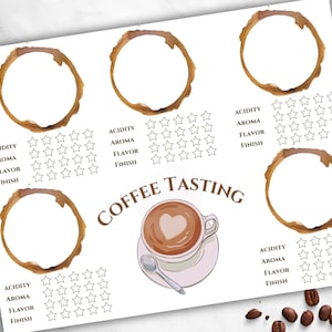 Coffee Tasting | Coffee Tasting Placemat |  Coffee Lover | Record coffee drink | Instant Download | Coffee Tasting ScoreCard | Barista |
