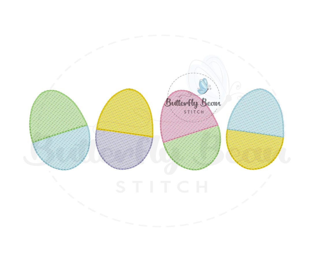 Egghead Designs Easter Embroidery Design File, Sketch, Instant Download, Eggs, Plastic ...