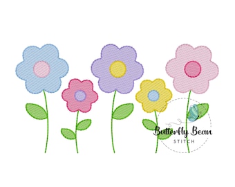 Stickmusterdatei, Blumen Skizze, Maschinenstickerei, sofortiger Download, Gänseblümchen, Blume, Gänseblümchen, Frühling, Stickdatei