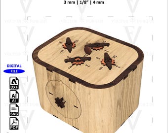 CASSAFORTE LASER | File tagliato al laser | Italiano: 3mm, 1/8 pollice, 4mm