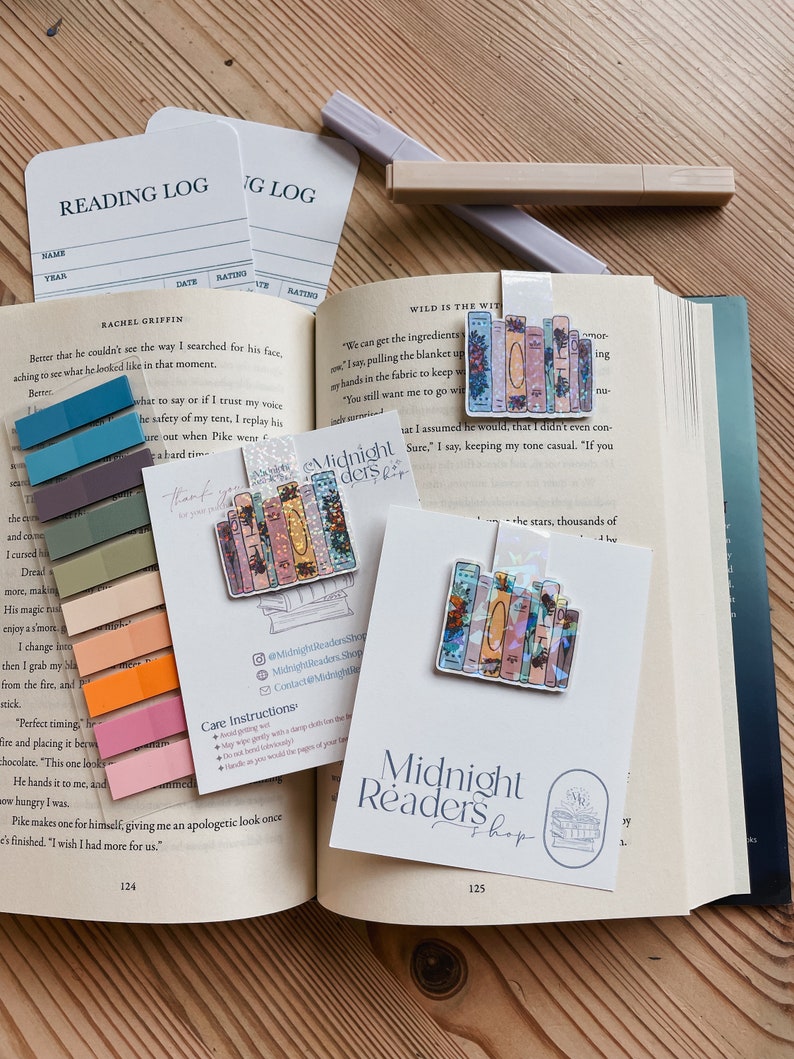 Floral Bookshelf Magnetic Bookmark | Cute Bookmarks | Floral Bookmark ...