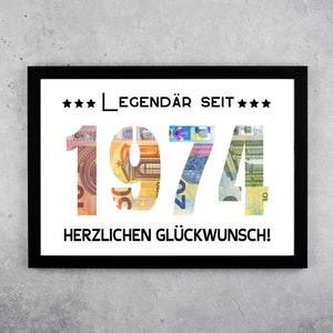 PDF - 50 Geburtstag Geldgeschenk Mann Frau Geburtstagskarte Kreative & Originelle Geschenkidee zum 50. Geburtstag Vater 1974 Glückwünsche