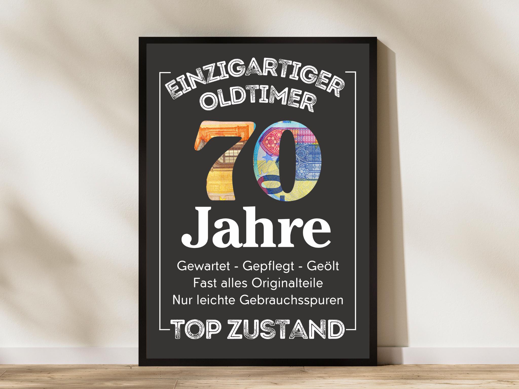 PDF Geldgeschenk 70. Geburtstag Mann Glückwünsche Geschenk 70. Geburtstag  Sprüche lustig I DIY Geburtstagsgeschenk Geschenkidee Oldtimer