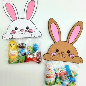Modèle d&#39;impression de cadeau de lapin de Pâques PDF et SVG téléchargement instantané | Bricolages pour Pâques | Petit cadeau de Pâques | Modèle de bricolage de Pâques pour les enfants