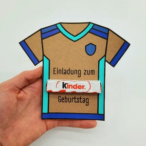 Tarjeta de invitación de fútbol para cumpleaños infantil, plantilla para imprimir en PDF A4 | Plantillas de manualidades de fútbol para tarjetas de invitación | invitación de cumpleaños para niños