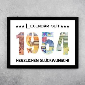 PDF - Cadeau d'anniversaire 70 ans Homme Femme Carte d'anniversaire Idée cadeau créative et originale pour 70 ans Grand-père Grand-mère 1954 Félicitations