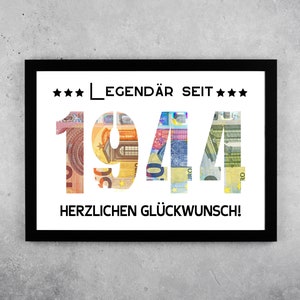 PDF - 80 Geburtstag Geldgeschenk Mann Frau Geburtstagskarte Kreative & Originelle Geschenkidee zum 80. Geburtstag Opa Oma 1944 Glückwünsche