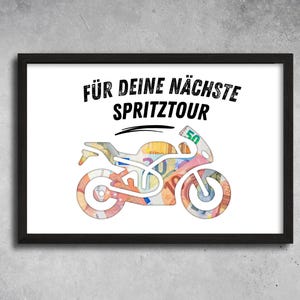 PDF - Geldgeschenk Motorrad, Geschenk für Motorradfahrer, Geburtstagsgeschenk Biker Mann und Frau, Reisegutschein Spritztour Bike