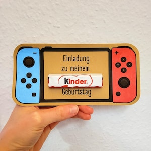 Nintendo Switch Einladungskarte Kindergeburtstag Jungen A4 PDF Druckvorlage | Einladungskarten Gaming Bastelvorlage | Geburtstagseinladung
