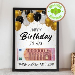 Geldgeschenk Geburtstag Geschenk Luftballons Geburtstagskarte herzlichen Glückwunsch Erste Million 18 30 40 50 60 Wunscherfüller Download