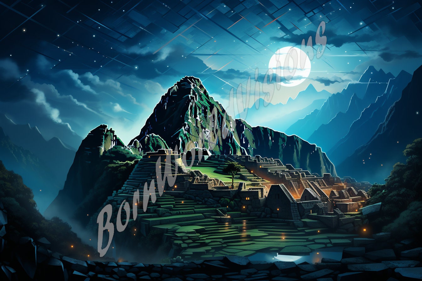 Machu Picchu DIY Poster Printable PNG Digital Art Bundle - Etsy