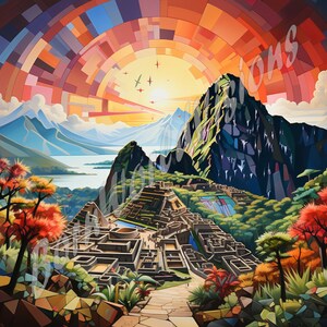 Machu Picchu DIY Poster Printable PNG Digital Art Bundle - Etsy