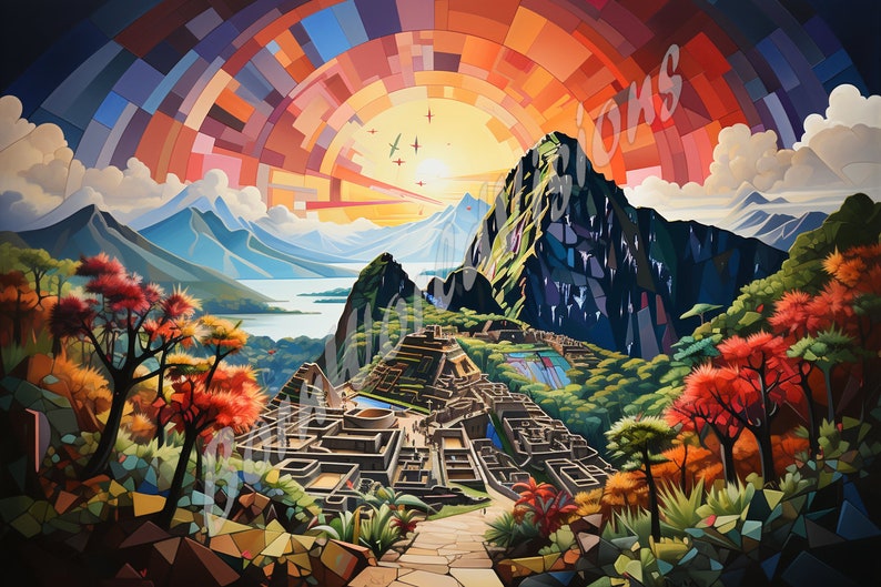 Machu Picchu DIY Poster Printable PNG Digital Art Bundle - Etsy