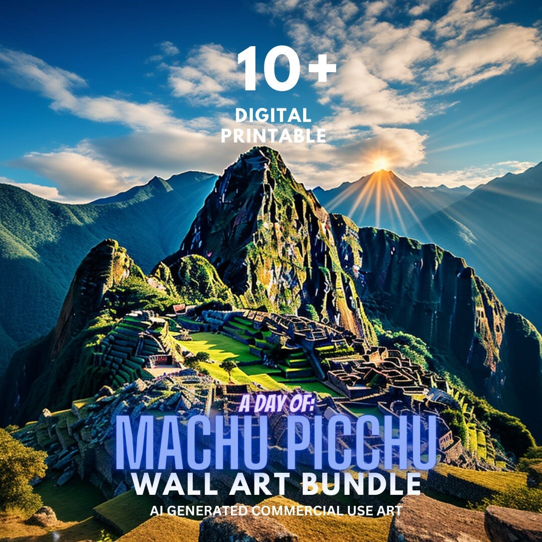 Machu Picchu DIY Poster Printable PNG Digital Art Bundle - Etsy