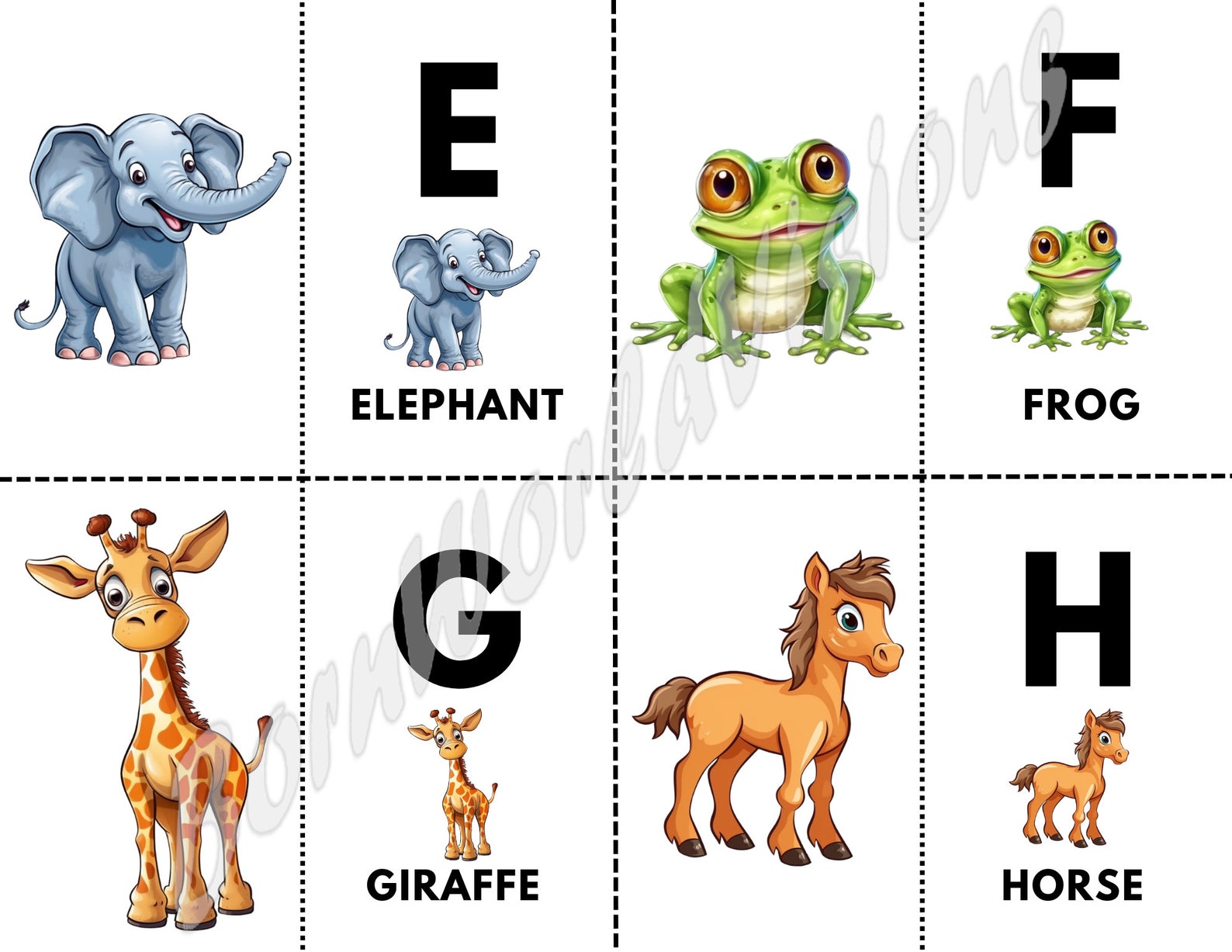 ABC Animals Printable Flashcards DIY Cutouts Bundle Printable Alphabet ...